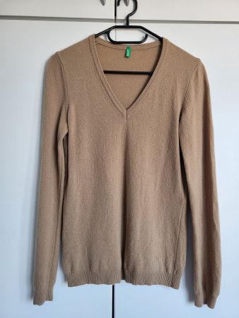 Benetton Pullover, Gr. S – Wolle, beige